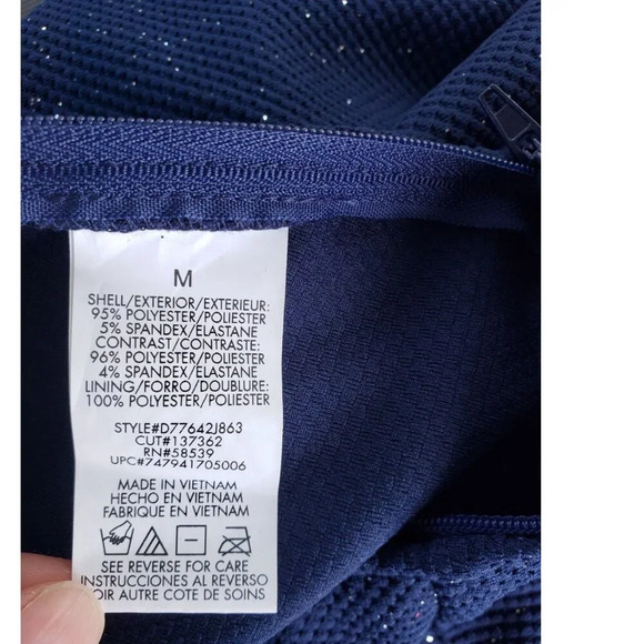 BNWT Navy Blue with Sparkles Cross back and Lace Dress - Picture 6 of 8